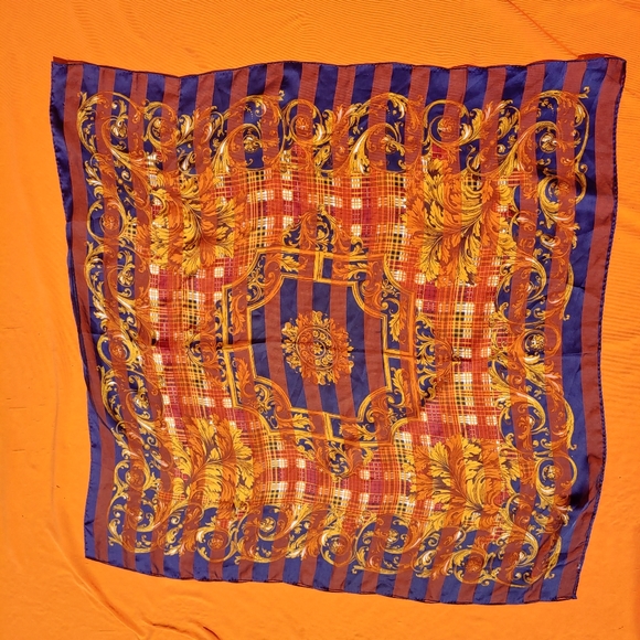 Abstract Leaf Navy Scarf